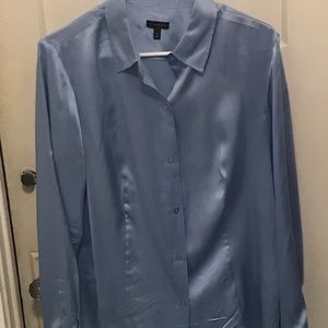Blue silk Talbots shirt